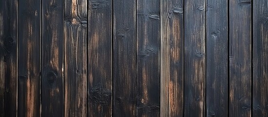 Fototapeta premium Black wooden background with dark wood planks texture.
