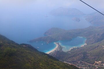 Beautiful Dead Sea (Olu Deniz) View from Babadag Mountain in Fethiye, Mugla, Turkey. 