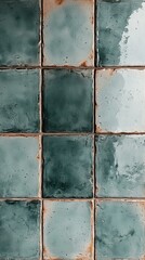 Teal glass tiles pattern. AI.