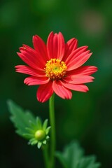 Obraz premium Bright star-shaped blanket flower blooms on a green stem, nature, flowers