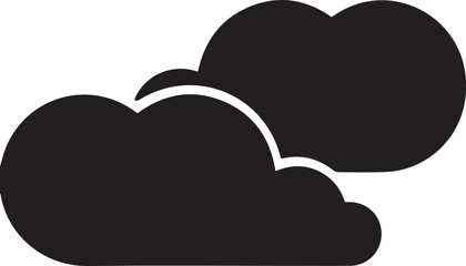 cloud design, stylized weather symbol, simple graphic, soft curves, overlapping shapes, silhouette illustration, monochrome artwork