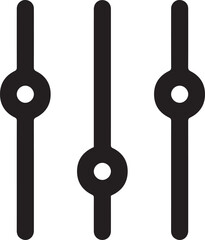 control panel, vertical sliders, circular knobs, black and white design, geometric shapes, audio equalizer concept, simple user interface, clean lines, adjustable settings,