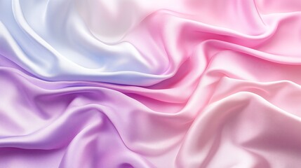 Obraz premium Soft Flowing Silk Fabric in Pink, Purple, and White