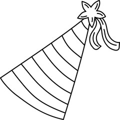 Hat Birthday Party Outline Hand-drawn
