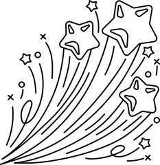 Star Birthday Party Outline Hand-drawn