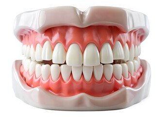 Obraz premium Dental teeth jaw mouth model Isolated on white background, Clipping path