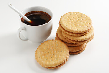Coffee and sandwich cookies