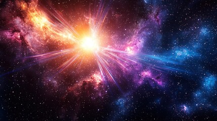 Fototapeta premium Cosmic Nebula Burst Star Exploding in Deep Space; For Astronomy or Sci-Fi themes