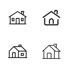 A simple, stylized representation of a house icon type vector