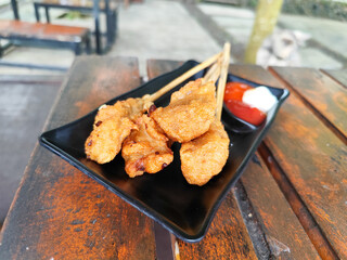 Sempolan or sempol is a type of fried food made from tapioca flour. Sempol traditional Indonesian food.