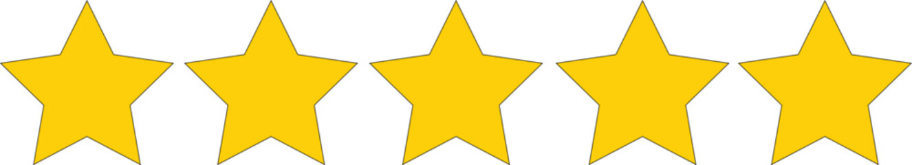 Five Star Rating Vector Icon