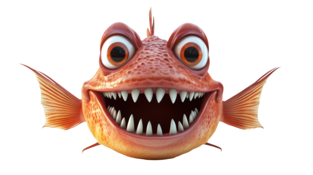 funny cartoon worm isolated on transparent background