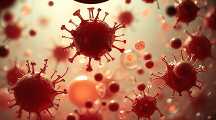 Obraz premium A close-up view of bacteria and microbes under a microscope, rendered in cast bronze with a soft, dreamy atmosphere, strong hard light creating direct harsh shadows, hazy soft light.