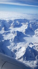 beautiful snowy mountain scenery in alaska