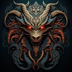 A Fierce Viking Interpretation of Jormungandr in Norse Tribal Style