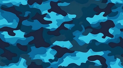 Abstract Blue Camouflage Pattern: A Seamless Design