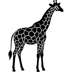 Naklejka premium Minimalist Giraffe Silhouette Vector Clean & Bold Design.