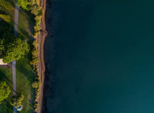 Watagan cycle track and park beside lake Speers Point, Newcastle, Hunter Valley, NSW, Australia