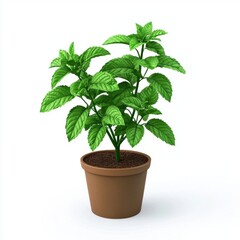 Peppermint plant isolated on white background