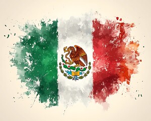 Mexico Flag, Abstract Art