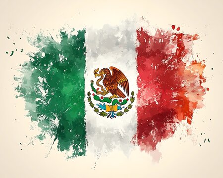 Mexico Flag, Abstract Art - Powered by Adobe