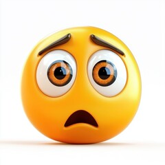 Fototapeta premium Pleading emoji with big puppy eyes isolated on white background