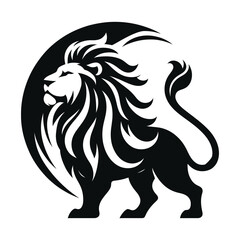 majestic lion silhouette vector clip art logo design