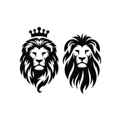 majestic lion silhouette vector clip art logo design © MDMAHIDUL