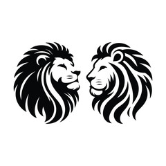 majestic lion silhouette vector clip art logo design