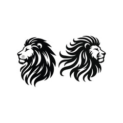 majestic lion silhouette vector clip art logo design