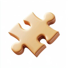 Obraz premium Puzzle piece fitting into place isolated on white background