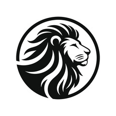 majestic lion silhouette vector clip art logo design