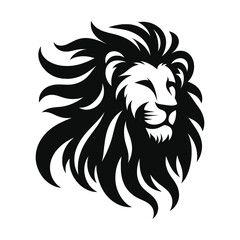 majestic lion silhouette vector clip art logo design