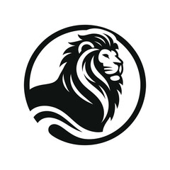 majestic lion silhouette vector clip art logo design