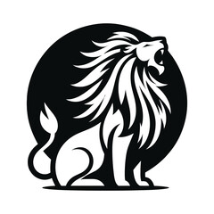 majestic lion silhouette vector clip art logo design