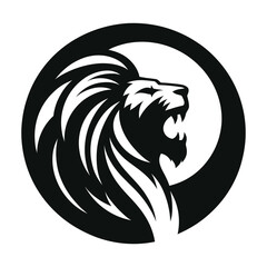 majestic lion silhouette vector clip art logo design