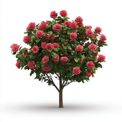 Obraz premium Rose bush isolated on white background