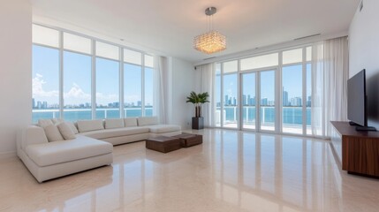 Fototapeta premium Modern Miami Condo Living Room View