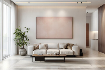 Modern living room with sofa and contemporary design