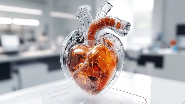 high-tech artificial heart with real-time health monitoring.