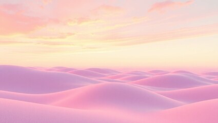 A Ethereal Pastel Landscape and dreamlike landscape painted in soft pastel hues of pink, violet, and yellow, capturing the tranquility of an imaginary world.