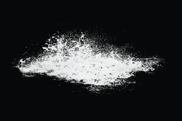 Breaking ocean wave isolated on dark background. Surf wave. Black and white illustration	
