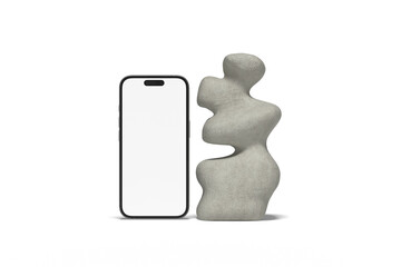 Realistic mobile smartphone mockup on white background