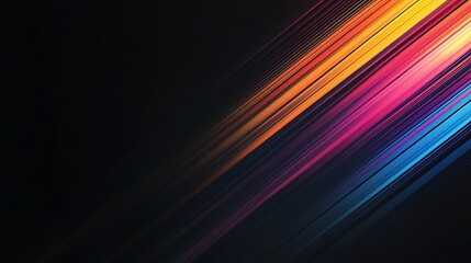 Fototapeta premium Abstract Colorful Diagonal Stripes on Black Background