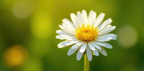 Fototapeta premium Delicate yellow petals of a white dandelion bloom in sunlight, flowers, garden, nature