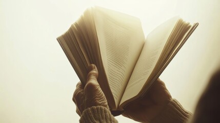 Dementia symptoms in an elderly person holding a book but unsure of its content. Featuring forgetfulness and confusion