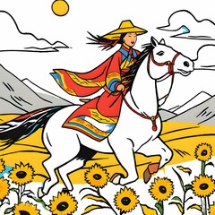 Fototapeta premium Mongolian warrior princess