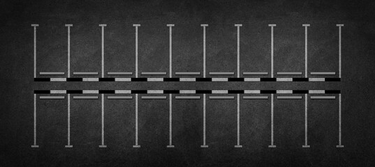 3D Rendering Empty parking lot perspective top view. © releon8211