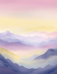 Fototapeta premium 春はあけぼの（春の美しい朝の山並みをイメージした背景イラスト）