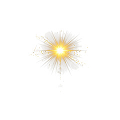 Fototapeta premium Glowing Gold Light Burst Effect on Transparent Background